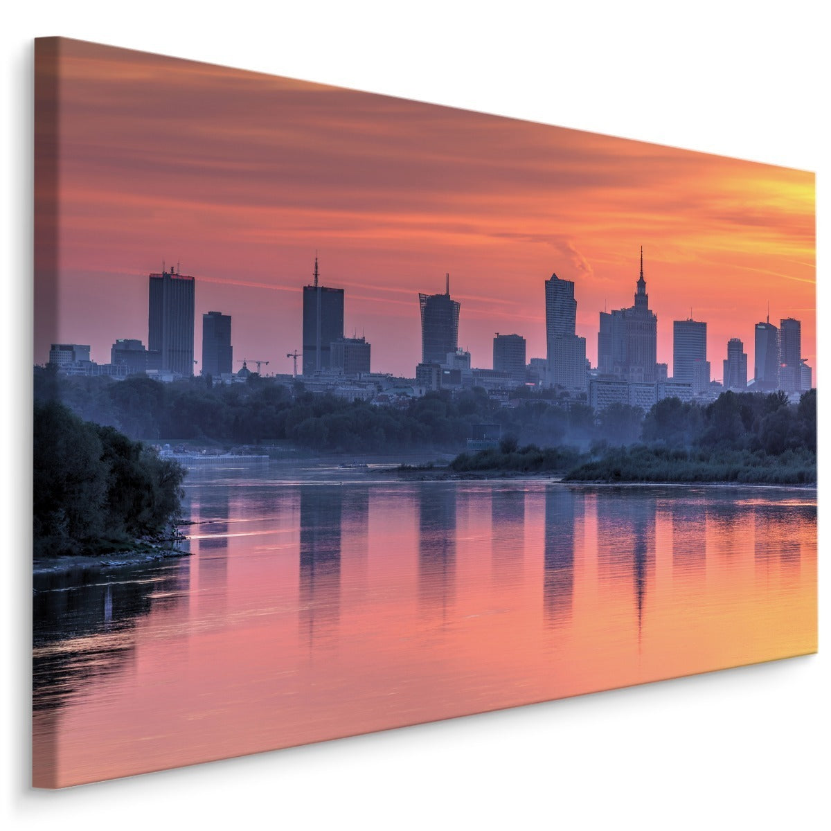 Warszawa og solnedgangen