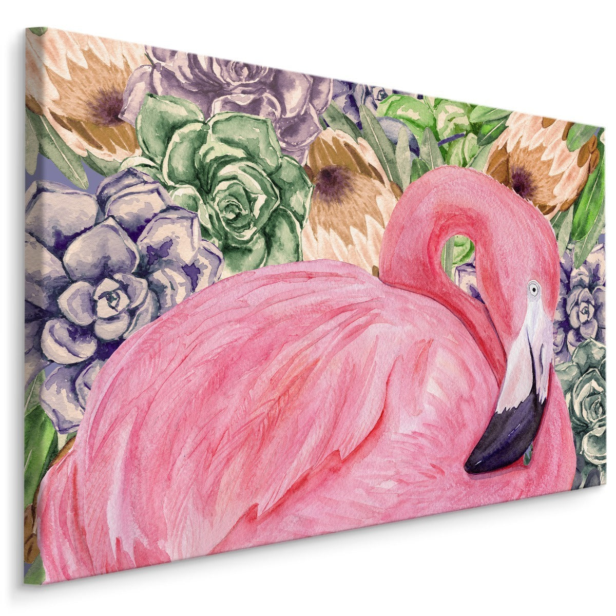 Flamingo og blomster