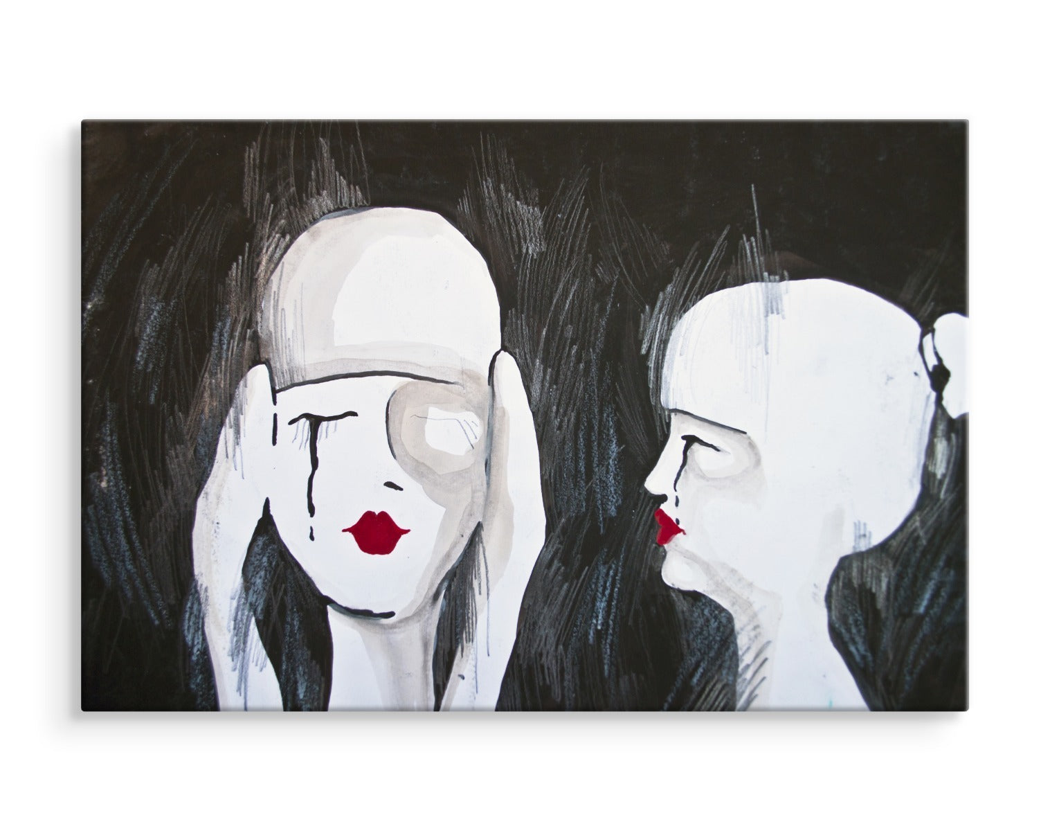 Et abstrakt portrett av to kvinner