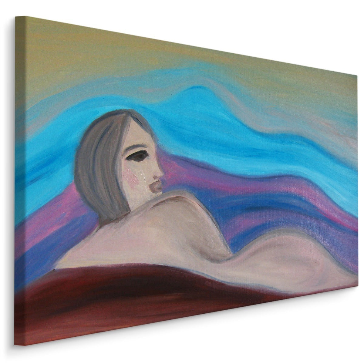 Et abstrakt maleri av en kvinne