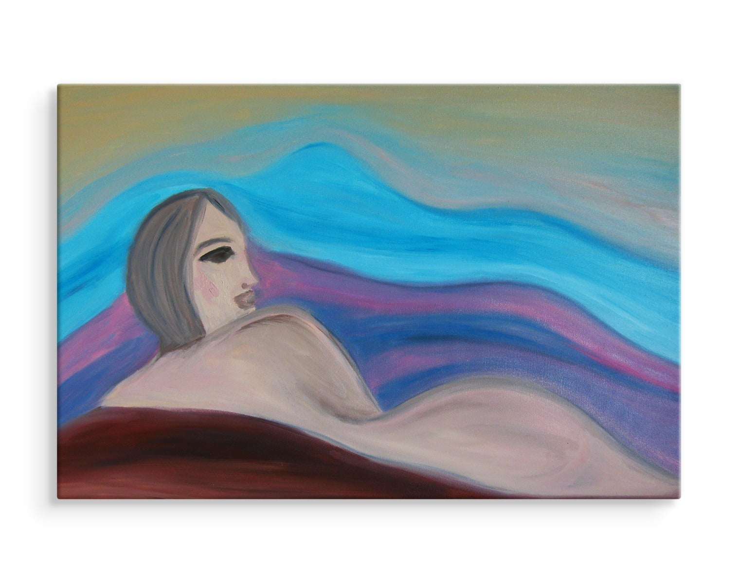 Et abstrakt maleri av en kvinne