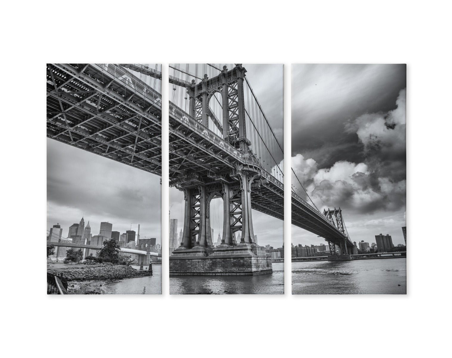 Flerdelt: Manhattan bridge i New York