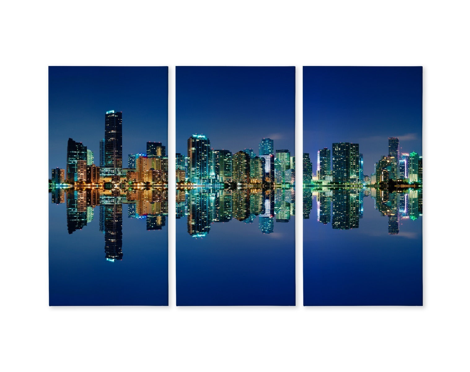 Flerdelt: Panorama av Miami om natten