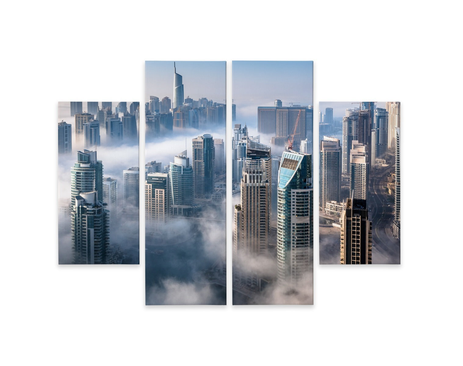 Flerdelt: Dubai bypanorama i tåken