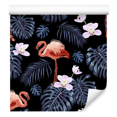 Vi Flamingoer Forlater Blomster Natur Til Stue