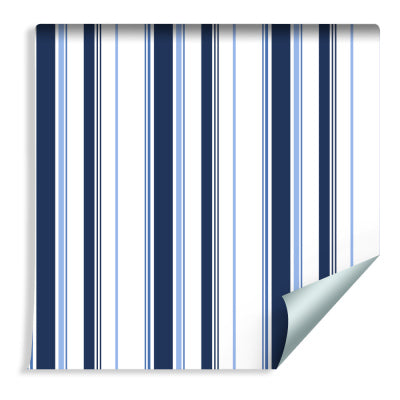 Blå - Hvite Vertikale Striper