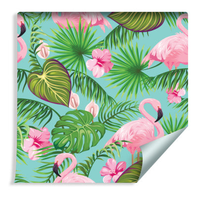 Flamingoer Blomster & Tropiske Blader